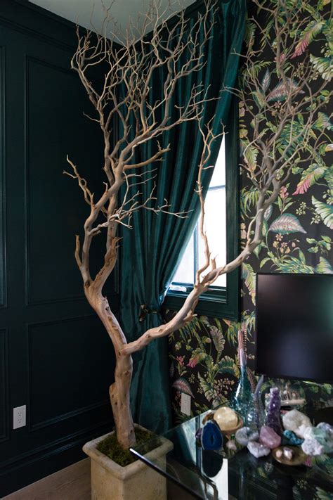 black branches decor|interior design with tree branches.